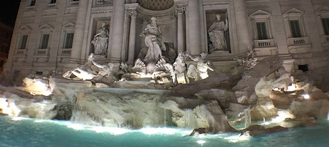 Nu Skin Southeast Asia Trevi Fountain Flipping coins at Trevi Fountain on the Nu Skin success trip celebration in Rome Italy
